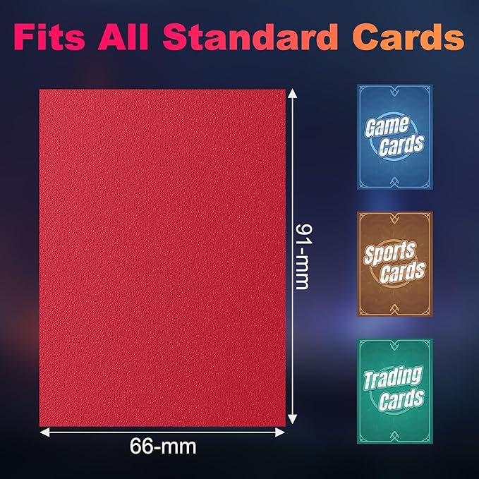 200 Pack Card Sleeves, Matte Dual Trading Card Sleeves with Opaque Back & Smooth Shuffle, Tear Resistant Card Protectors for MTG, TCG and Game Cards (Angry Red)