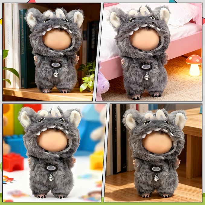 Clothes Fit for 28CM Doll, Fashion Doll Clothes Outfit Set Cute Theme Designer Toys Dress Accessories for Collector Fans Display (Grey Monster)