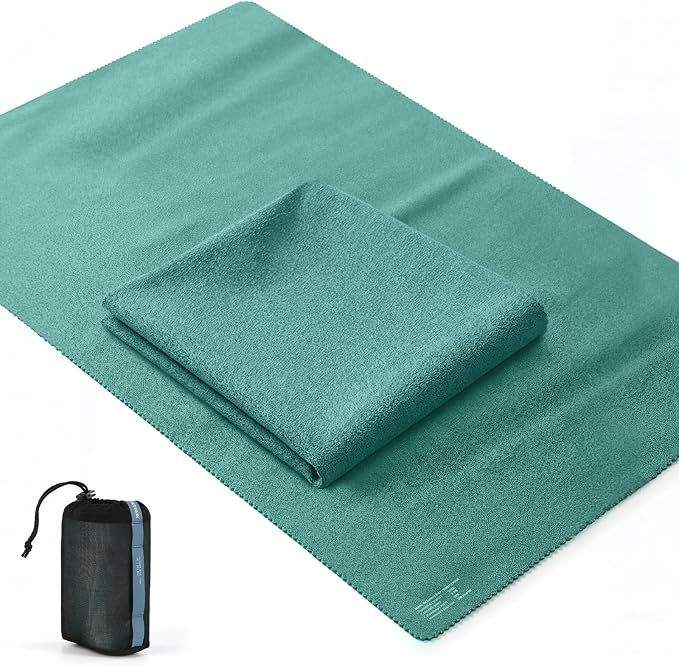 Microfiber Travel Towel, Soft Lightweight Quick Dry Towel, Super Absorbent Compact Travel & Sports & Beach Towels for Camping, Backpack, Gym, Swimming, Yoga, Hiking (Green, XX Large)