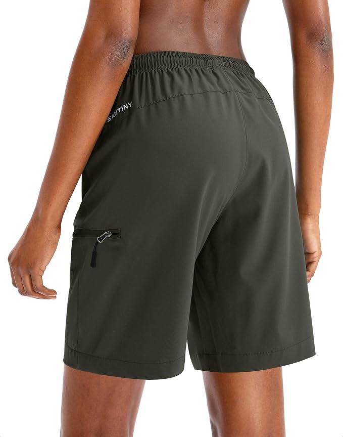 SANTINY Women's 5''/ 7''/9'' Hiking Cargo Shorts Quick Dry Lightweight Summer Shorts for Women Athletic Golf Zipper Pockets