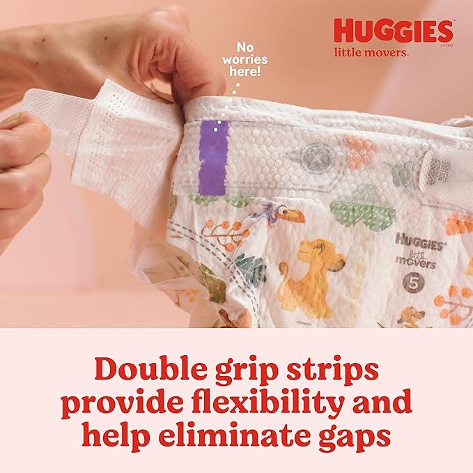 Huggies Size 5 Diapers, Little Movers Baby Diapers, Size 5 (27+ lbs), 19 Count, Packaging May Vary