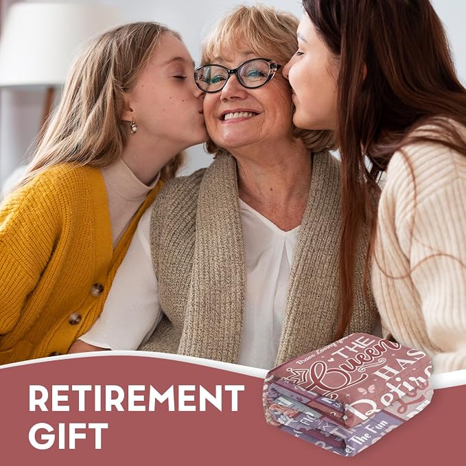 Retirement Gifts for Women 2026, Retirement Blanket 80"x60", Retired Gifts | Pink Retirement Gift for Woman, Happy Farewell Gifts for Coworker, Funny Going Away Throws for Mom, Teacher, Nurse, Female