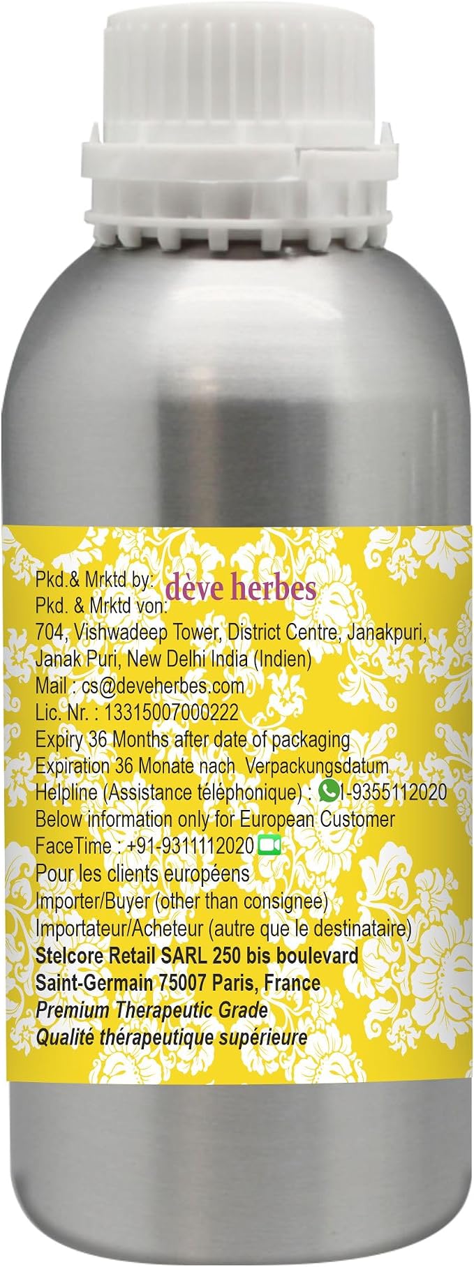 Deve Herbes Pure Psoralea Oil (Psoralea corylifolia) Cold Pressed 300ml (10 oz)