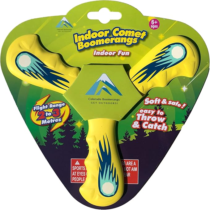 Comet and Meteor Boomerang 2 Pack - Comes with One Outdoor Meteor and One Indoor Comet Boomerang