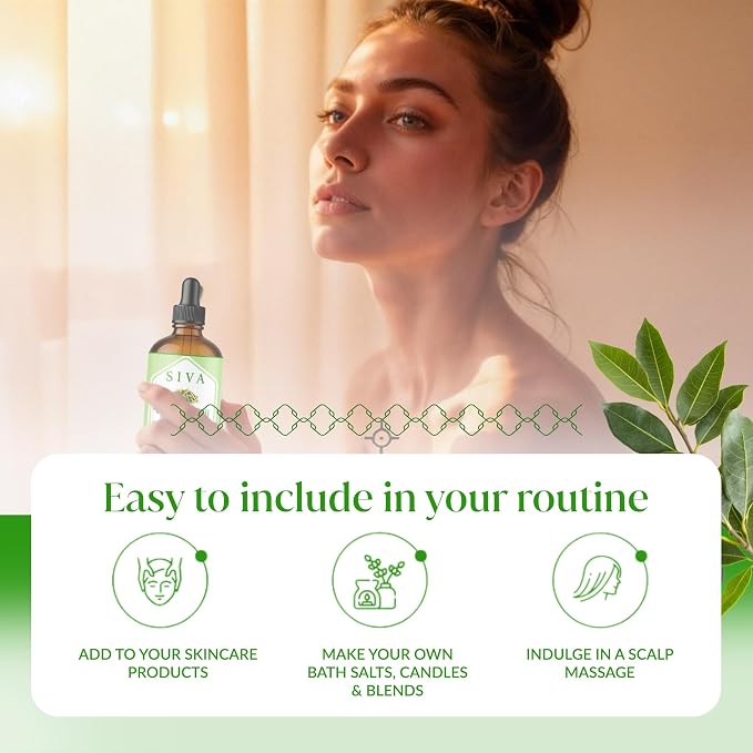 Siva Citronella Essential Oil 4 Fl Oz – for Diffuser, Skin & Hair Care – Ideal for Massage & DIY Blends- with Dropper