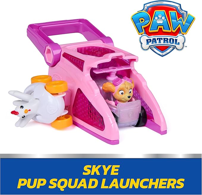 PAW Patrol Skye Pup Squad Launchers with Chickaletta Vehicle 2-Pack, Kids Toys for Boys and Girls Ages 3 and Up