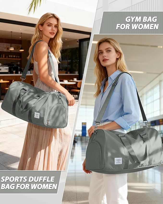 Travel Duffle Bag,Weekender Overnight Bags for Women with Shoes Compartment,Tote Gym Bag Personal Item Carry On Bag for Travel Business Trips Sport Hospital Dance Dark Green