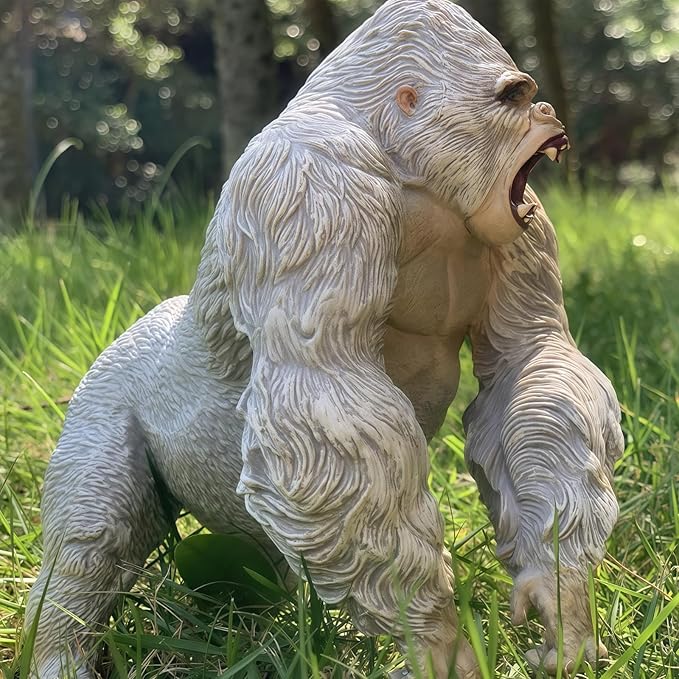 Gorilla Toys with Realistic Rock Action Figure Rampage Gorilla Fight Mode Gorilla Ape Solid Wild Animal Figurines for Role Playing Story Telling Toy and Christmas Birthday Gift for Kids