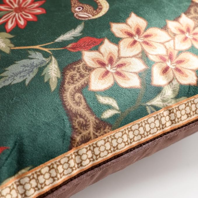Designer French Velvet Throw Pillow Cover,Set of 2,18"x18"-Mitchell | Pillow Cover,Concealed Zipper Design,Dragonfly Pattern,Sofas,Bedroom,Living Room,Lounge Chairs,All Season Home Decor