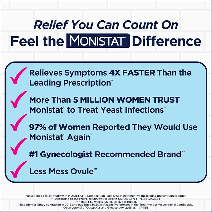 MONISTAT 1-Dose Yeast Infection Treatment, 1 Ovule Insert & External Itch Cream