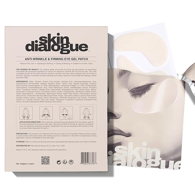 Anti-Wrinkle Under Eye Patches – Hydrating Eye Mask with Japanese Hydrophilic Gel Technology to Reduce Fine Lines, Moisturize, Cool, and Soothe – Suitable for All Skin Types (5 Pairs)