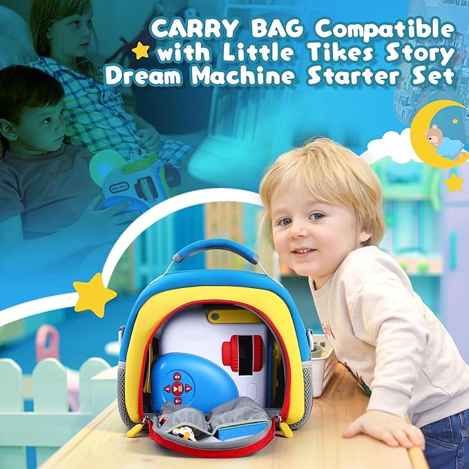 Carrying Bag Compatible with Little Tikes Story Machine Books Starter Set, Kids Toys Storage Case with Handle and Shoulder Strap for Little Tikes, Bag for Storybook Audio Play Character