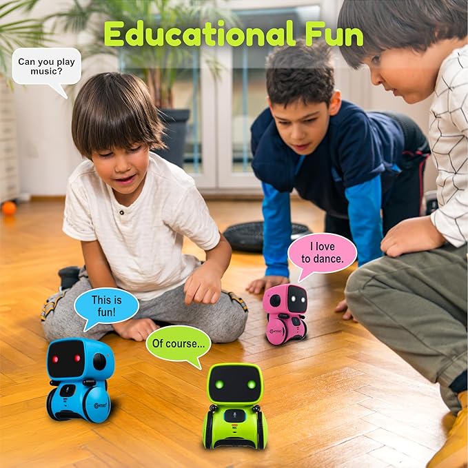 Contixo R1 Kids Robot Toy, 3pcs Interactive Smart Robots with Voice Control Talking Dancing Learning Touch Sensor Compact Educational Portable Toy for Boys Girls Toddlers 3-8 Years Old Birthday Gifts