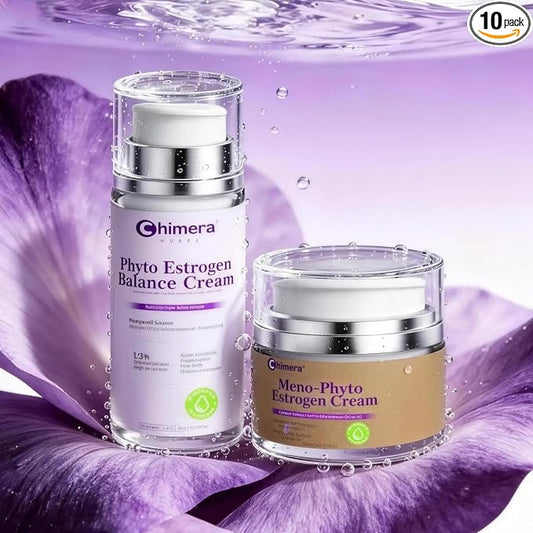 Menopausal Estrogen Support Package, 2-in-1 Phytoestrogen Cream+personal Care, Hormone Balance, Relieving Hot Flashes, Night Sweats & Regeneration of Mature Skin - Vegan Formula - 3-month Supply