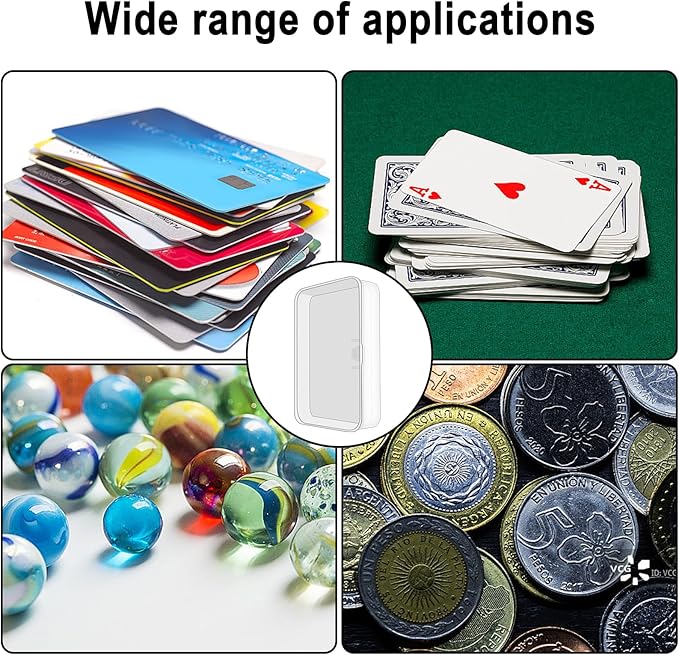 Blank Card Case, 6 Pack Clear Plastic Card Deck Box, Snaps Closed - Storage Box for Base Ball Trading Cards, Business Cards & More
