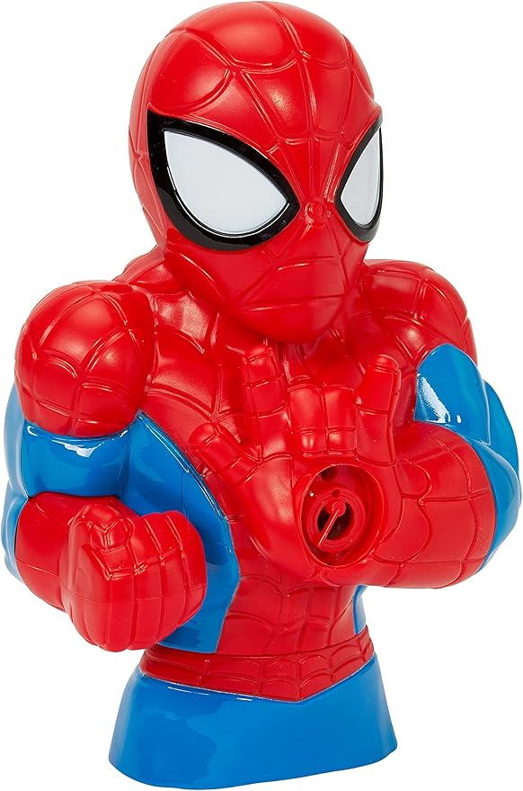 Little Kids Marvel Spider-Man Action Bubble Blower Machine, Includes Bubble Solution, Multi