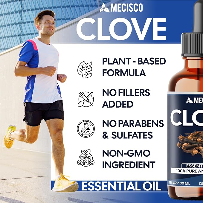 Mecisco Clove Essential Oil Supplement – for Toothache, Oral Care, Skin & Hair – Clove Oil Organic – 1 FL Oz - 30 ml