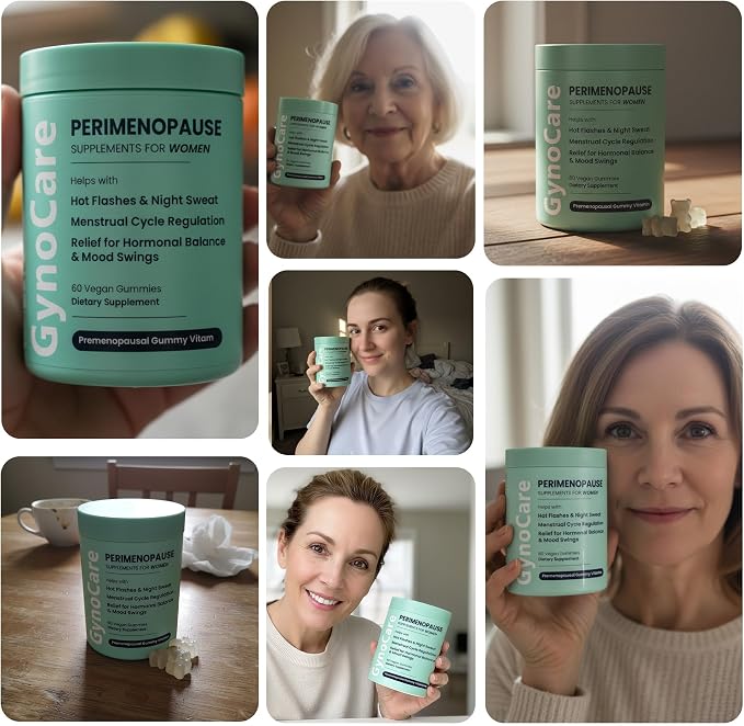 Perimenopause Supplements Women | Premenopausal Gummy Vitamins | Relief for Hormonal Balance & Mood Swings | Supports Menstrual Cycle Regulation | 60 Vegan Gummies