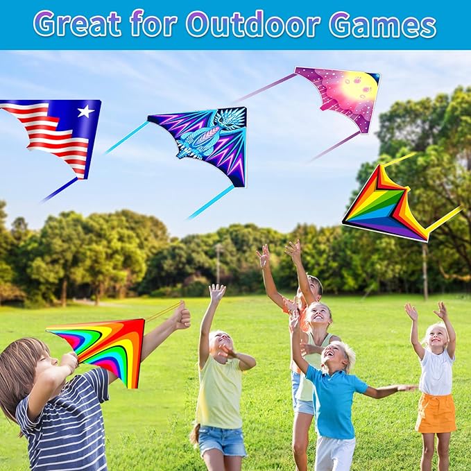 YongnKids 6 Pack/ 20 Pack Mini Kite for Boys Girls Age 3-5 4-8, Finger Launcher Kites Easy to Fly Ejection Flying Toys Kite for Kids Teens Ages Beach Park Backyard Outdoor Sports