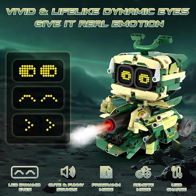 STEM Building Toys for Kids 6-14, Remote & APP Controlled 3in1 STEM Robot Building Kit for Kids with Music Spray, 513 Pcs Building Blocks Set Birthday Xmas Gift Ideas for Boys Girls