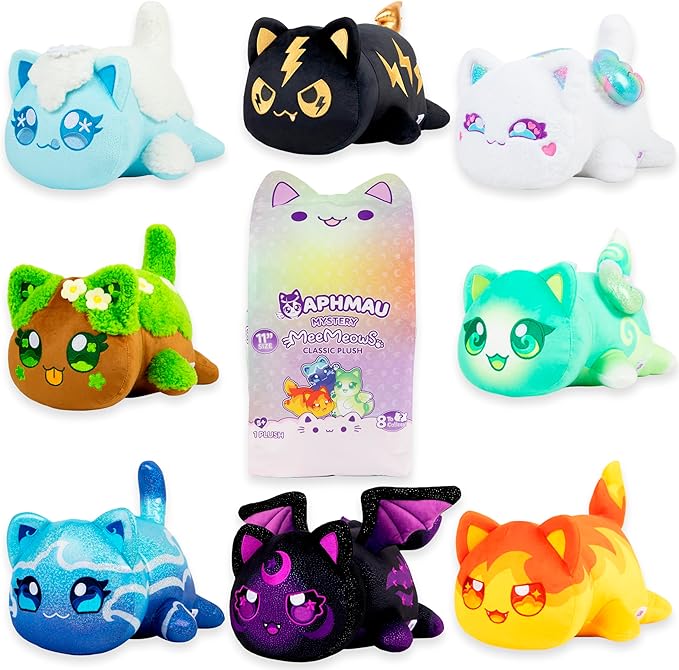 Aphmau MeeMeows 11” Classic Mystery Plush, Elemental, YouTube Minecraft Gaming Channel, Plush Mystery Box, Blind Box, 1 of 8 Possible Elemental MeeMeows, Official Merch