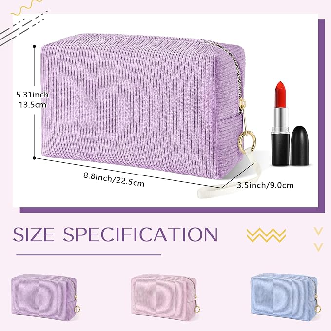 Likesing Tampon Holder for Purse, Corduroy Period Bag Sanitary Napkin Storage Bag for Girls Womens, Portable Feminine Emergency Pad Period Pouch (Purple)