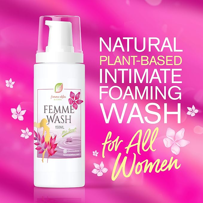 Femme Wash Natural Feminine Wash For Women Sulfate-Free and Paraben-Free Feminine Care to Help Restore pH Balance for Women | 150 ML