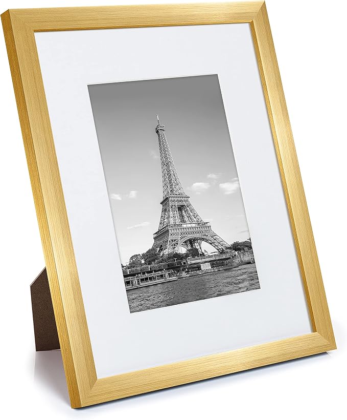 upsimples 8x10 Picture Frame, Photo Collage Wall Decor Set of 10, Gold | Fit 5x7 and 8 x 10 Photos, Wall or Tabletop Display, For Gallery Hallway Living Room, For Christmas Wedding