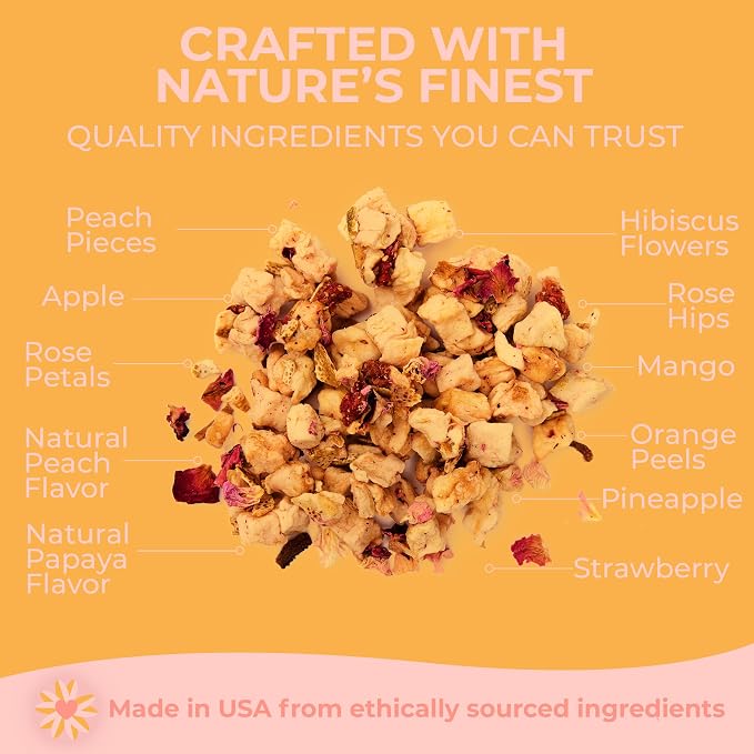 Katy’s Peach Bellini Loose Tea - Apple, Peach & Mango - Light Herbal Fruit Tea, Caffeine-Free, Sugar-Free - Hot or Iced Tea - 30+ Cups
