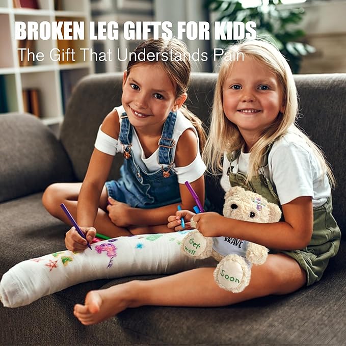 Cuddly Get Well Soon Bear with Cast, Soft Broken Arm Gifts for Kids Toddlers Woman Man Friends, 8" Heartwarming Get Well Soon Stuffed Animal for boy Girl After Surgery Recovery