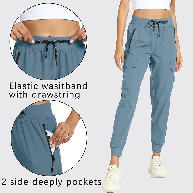 Women's Joggers Cargo Pants Lightweight Quick Dry Hiking Running Pants for Athletic Casual & Outdoor
