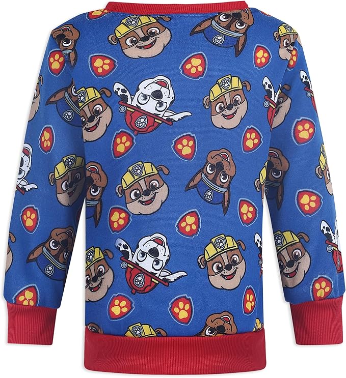 Paw Patrol Nickelodeon Marshall Chase Rubble Boys Sweatshirt and Pants 2 Piece Set for Toddler and Little Kids