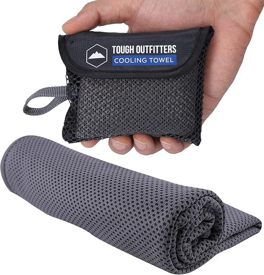Tough Outdoors Cooling Towels for Neck Face - Neck Cooling Towel for Hot Weather Yoga Sports Golf Sweat - Instant Cold Towel