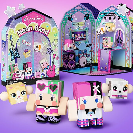 GobiDex Magnetic Doll House Playset for Girls, STEM Toddler Toys with 4 Scenes, Figures, Pets & Stickers – Great Birthday Gift for Kids Pretend Play