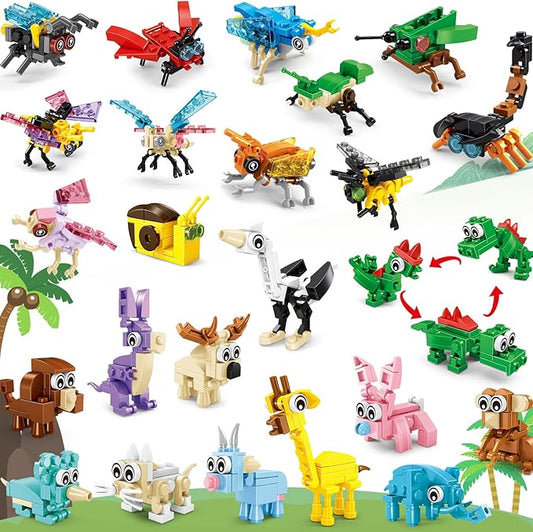 Party Favors for Kids Building Set, 24 Packs Models Building Blocks Toy, Classroom Prizes Goodie Bag Stuffers, Birthday Gift for Boys Girls Ages 6+
