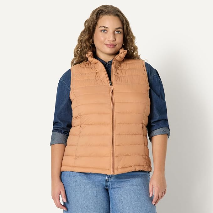 Amazon Essentials Women's Lightweight Water-Resistant Packable Puffer Vest