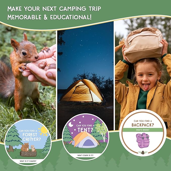 Children's Scavenger Hunt: Camping Edition | Toddler Activities | Outdoor Games for 2, 3 Year Olds & Up | Toddlers Educational Activity | Kids Camp Scavenger Hunt Cards