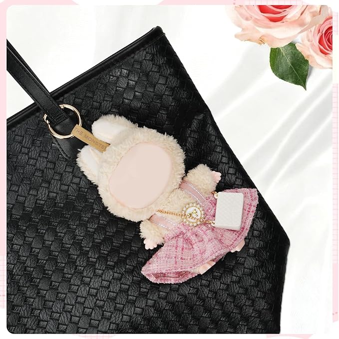 2 Pack Dolls Clothes(NO Doll), 17cm Dolls Cute Outfit Accessories with , Small Clothes Set for Doll, Gift for Women(Black and Pink)