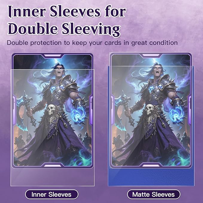 300 Perfect Fit Sleeves,Inner Clear Card Sleeves Perfect Fit for Double Sleeving,60-Microns Ultra Clear Protection,High Clarity Trading Card Sleeve Compatible with MTG, TCG, Game,Sport Cards
