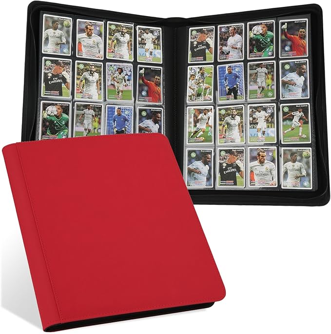 GERMUN Trading Card Binder 16 Pocket, 1024 Pockets Card Binders, Card Collection Binder, Card Album Folder for MTG, TCG, Sports Cards, Game Cards (Red)