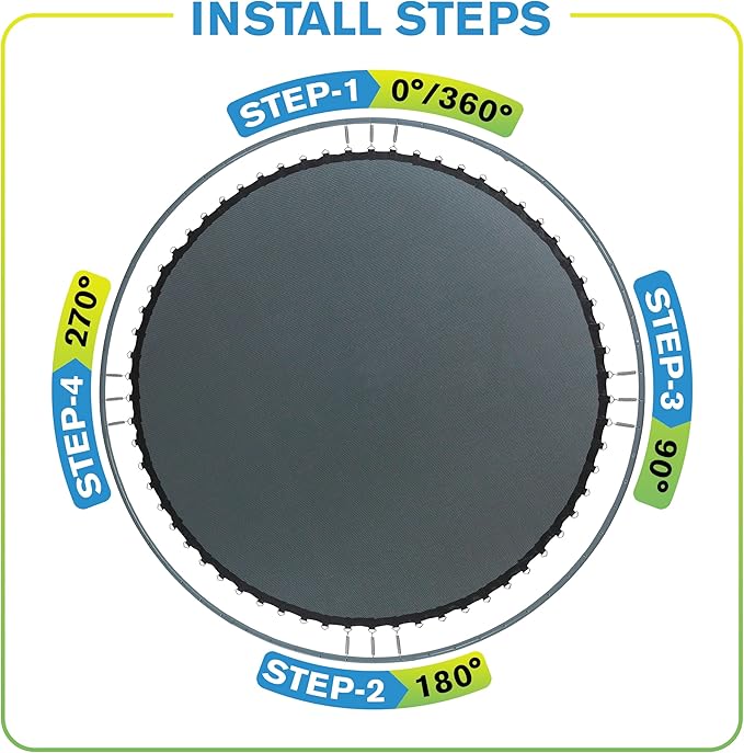 Machrus Upper Bounce Trampoline Replacement Mat, Ultra Durable PP with High Elasticity, Water Resistant