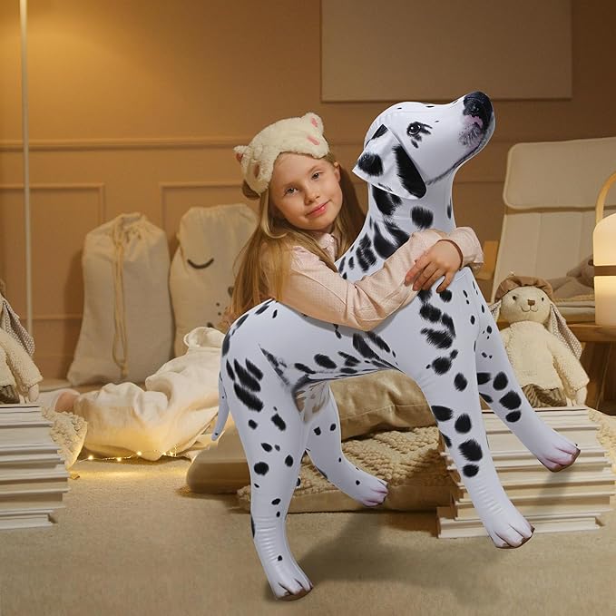 Jet Creations 39 inch Length, 30 inch Height Inflatable Dalmatian Dog, Lifelike Black White Puppy, Firehouse Mascot, Party Decoration, VBS, Photo Prop, Toy Gift for Kids, Adults