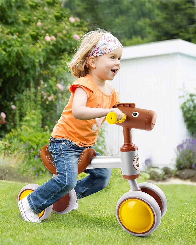 Baby Balance Bike for 1-2 Year Old Boy Girl, Balance Bike for 12-24 Months 4 Wheels Toddler Balance Bike, Baby Bike 1+ Years Toy First Birthday Gifts
