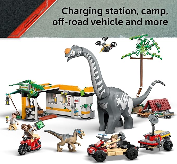 LEGO Jurassic World Raptor & Titanosaurus Tracking Mission Kids Toy - Building and Learning Toy for Pretend Play - Dinosaur Action Figures for Boys & Girls, Ages 7+ - Gift Idea for Birthdays - 76973