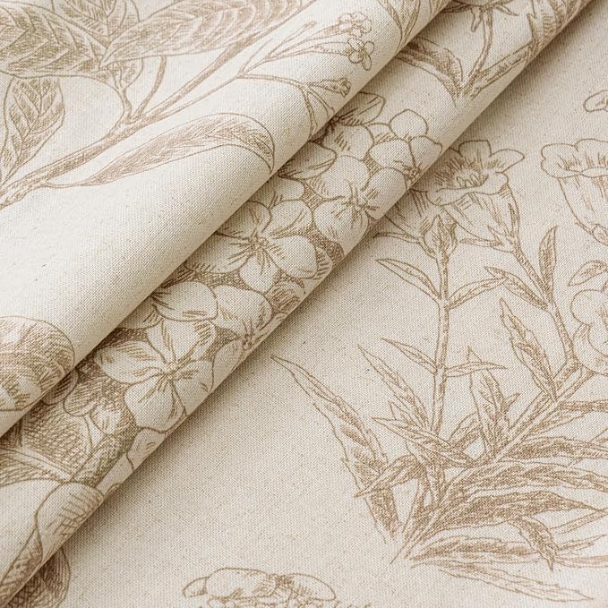Set of 2 Decorative Floral Pillow Covers 20x20 Inch Tan Beige | Neutral Hydrangea Print, Boho Vintage Throw Cushion Covers, Cottagecore Home Decor, for Sofa Couch Porch Bedroom Living Room