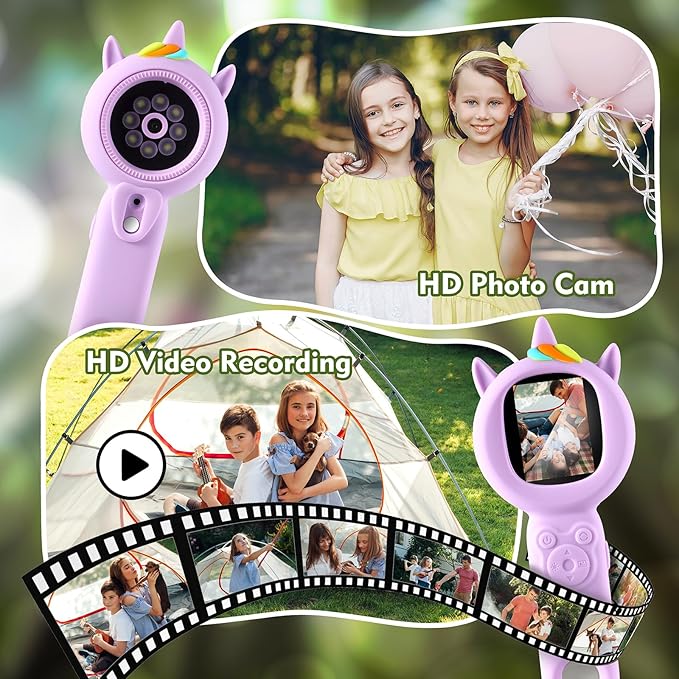 Kids Microscope- 500x Magnification,16X Zoom,Handheld Microscope for Kids with HD Cam,Portable Science Learning Tool,Christmas Birthday Gifts for Boys Girls Aged 3-12 (Purple)