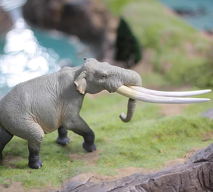 Gemini&Genius African Elephant Action Figure Toy, Stegodon Figurine Wild Animal Model, Beautiful and Accurate Sculptures of Elephant Animal, Gift, Collection, Display & Play for Kids Collectors