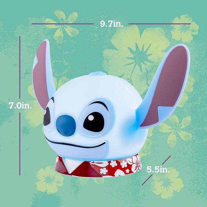 Disney Lilo and Stitch Squish Light, Night Light for Kids, USB Lamp, Battery Operated, Dimmable, Ideal for Bedroom, Playroom, Living Room, and More, 83063