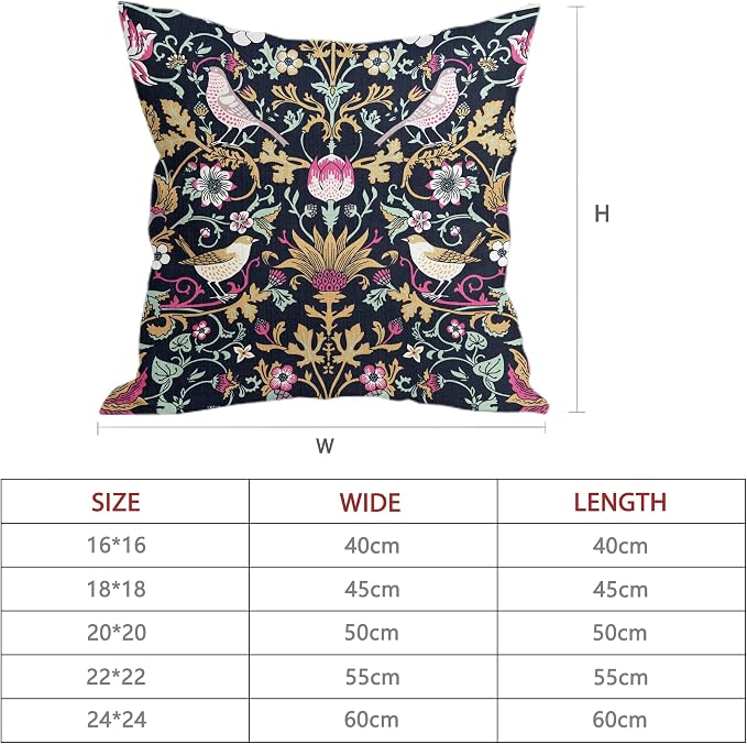 Chinoiserie Floral Bird Colorful Pillow Covers 18X18 in Set of 2 Hot Pink Tan Teal Green Pimpernel Flower Throw Pillow Cases Vintage Art Pillowcases Home Decor for Couch Patio Sofa Porch