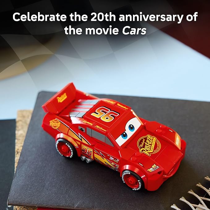 LEGO Speed Champions Lightning McQueen Toy - Disney Pixar Cars Building Blocks for Kids, Boys & Girls, Ages 9+ - Pretend Play Race Car & Bedroom Shelf Display - 77255